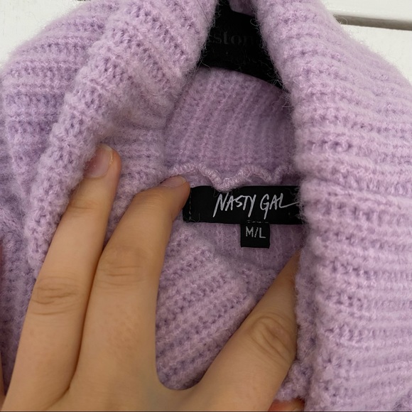 NastyGal Lavender Turtleneck Sweater - Picture 8 of 8